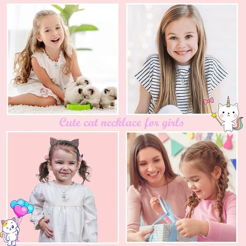 Lanqueen Kitty Cat Pendant Necklace Jewelry for Women Girls Cat Lover Gifts Daughter Loved Necklace 18+2.4 inch Chain in Kuwait