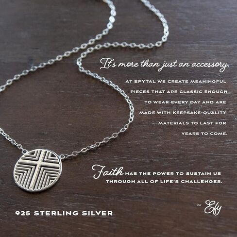 هدايا تأكيد efytal للفتيات المراهقات، قلادة متقاطعة من الفضة الإسترليني عيار 925 للنساء، هدايا المناولة الأولى للفتيات، هدايا المعمودية للفتيات، مجوهرات الإيمان المسيحية للنساء in Kuwait