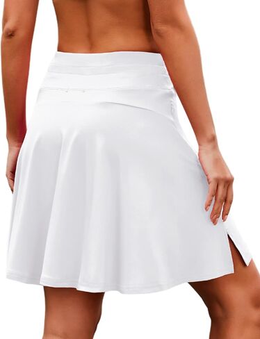 COOrun 20" Tennis Skirt Women Knee Length Golf Long Skort with Pockets High Waisted Athletic Sports Inner Shorts Skirts S-3XL in Kuwait