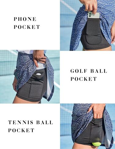 COOrun 18" Skorts for Women High Waist Golf Skirt Pleated Athletic Tennis Skorts with 4 Pockets Shorts Casual Modest Skirts in Kuwait