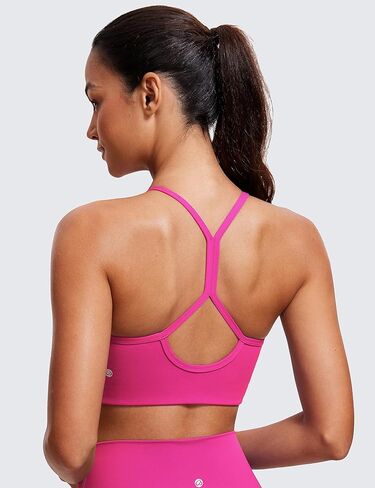 حمالة صدر رياضية للسيدات من CRZ YOGA Butterluxe برقبة عالية وظهر على شكل حرف Y - حمالة صدر مبطنة بظهر راسيرباك وحزام رفيع للتمرين واليوجا in Kuwait