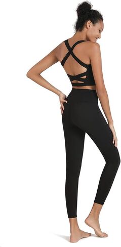 romansong Strappy Yoga حمالات الصدر الرياضية للنساء مبطن متقاطع الظهر تانك القمم in Kuwait