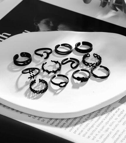 KOHOTA 12PCS 18K Gold Plated Adjustable Toe Rings for women Summer Beach Open Toe Rings Set Flower Arrow Tail Pinky Band Rings Barefoot Foot Jewelry in Kuwait