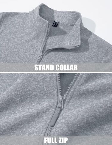 MAGCOMSEN Men's Full Zip Fleece Jacket Lightweight Stand Collar Jackets Soft Warm Windproof Casual Coats with Zipper Pockets in Saudi Arabia