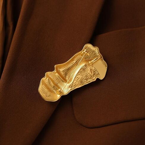 Yumikoo Golden Figure Face Mask Brooch - Vintage Minimalist Metal Brooches Women Men, Gold,Golden in Saudi Arabia