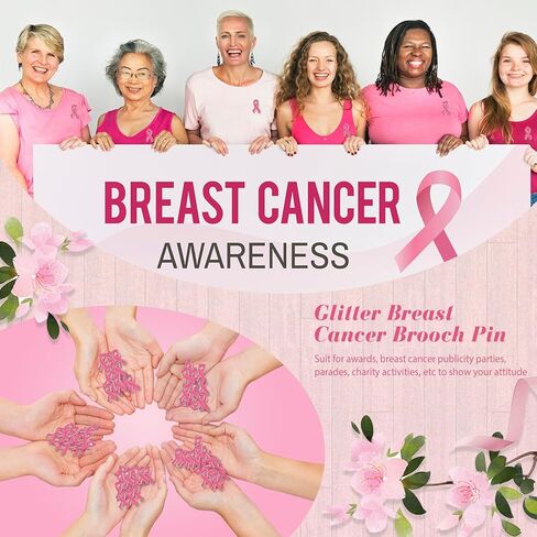Hoteam 500 Pcs Breast Cancer Pink Ribbon Pins Breast Cancer Awareness Lapel Pin Hope Pink Ribbon Lapel Pin Charity Public Fundraiser Supplies for Breast Cancer Awareness in Kuwait