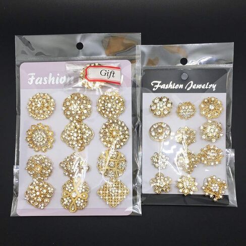 Mutian Fashion Lot 24 قطعة دبابيس دبابيس زهرة كريستال حجر الراين in Saudi Arabia