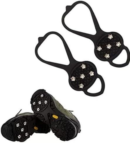 TreereSea Ice Spikes for Shoes, Universal Ice Cleats Ice Grips Non-Slip Shoe Grips for Ice Sports- Anti Slip Rubber Grips with 5 Steel Studs Crampon in Kuwait