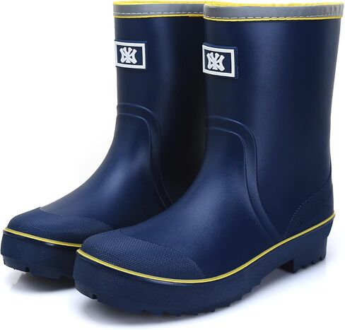 Rain Boots for Men, Waterproof PVC Rubber Boots Mens Garden Boots, Comfort Mid-Calf Lightweight Adjustable Raining Shoes, Elastic Chelsea Ankle Rain Boots Fishing Shoes for Yard Farm Outdoor Work in Kuwait