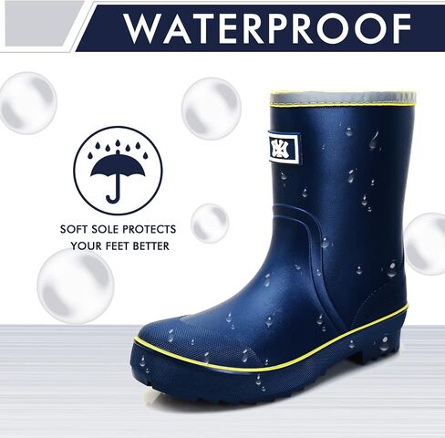 Rain Boots for Men, Waterproof PVC Rubber Boots Mens Garden Boots, Comfort Mid-Calf Lightweight Adjustable Raining Shoes, Elastic Chelsea Ankle Rain Boots Fishing Shoes for Yard Farm Outdoor Work in Kuwait