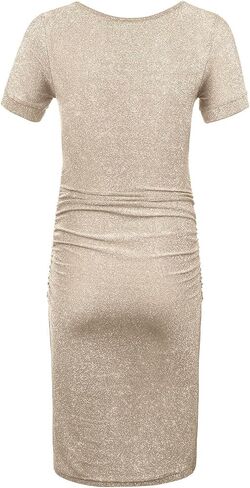 KIM S Glitter Maternity Dress Photoshoot Bodycon Dresses for Baby Shower or Daily Wear in Kuwait