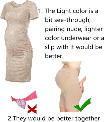 KIM S Glitter Maternity Dress Photoshoot Bodycon Dresses for Baby Shower or Daily Wear in Kuwait