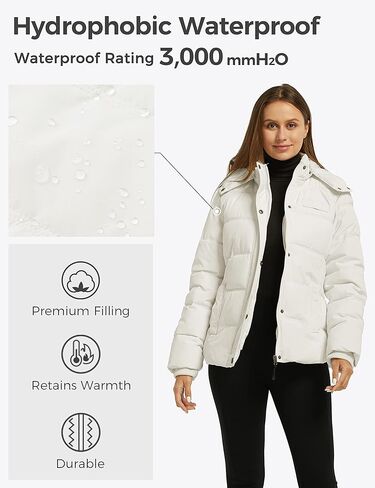 Wantdo Women's Hooded Warm Winter Coat Quilted Thicken Puffer Jacket with Removable Hood in Kuwait