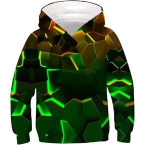 RAISEVERN Boys Girls Hoodies Kids Sweatshirts Pullover Hooded 3D Print Graphics Lightweight Hoody 6-16T
