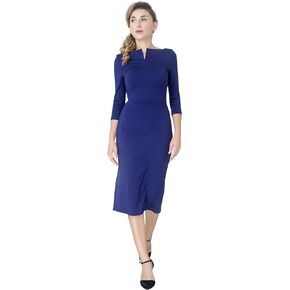 Marycrafts Women's Work Office Business Square Neck Sheath Midi Dress