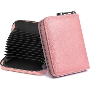 Badiya Genuine Leather Credit Card Holder for Women RFID Blocking Accordion Small Card Case Wallet in Saudi Arabia