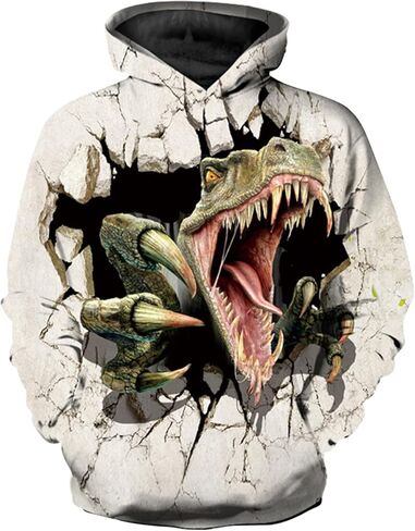 سترة بغطاء للرأس للأطفال من CAMLAKEE للأولاد والبنات سترة بقلنسوة على شكل ديناصور ثلاثي الأبعاد بلوفر شبابي مع جيب in Kuwait