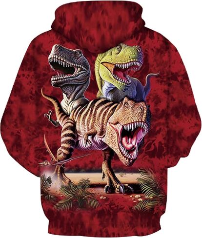 CAMLAKEE Kids Hoodies for Boys Girls 3D Dinosaur Hooded Sweatshirts Youth Pullover with Pocket in Saudi Arabia