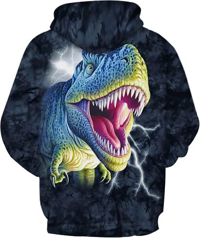 CAMLAKEE Kids Hoodies for Boys Girls 3D Dinosaur Hooded Sweatshirts Youth Pullover with Pocket in Saudi Arabia