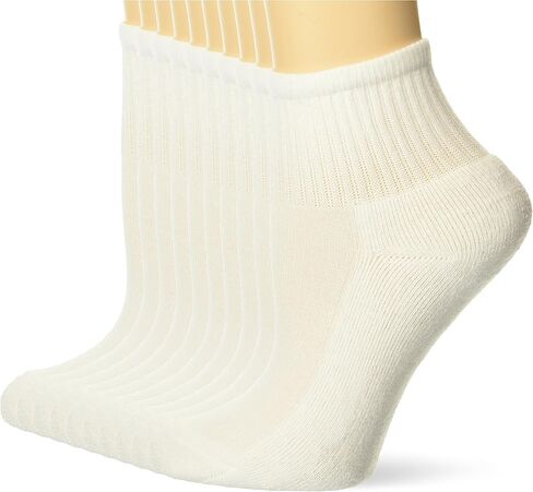 Hanes girls White Ankle Socks Pack, Cushioned Socks, Uniform Socks for Girls, 10-pairs in Saudi Arabia
