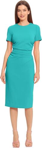 فستان Maggy London نسائي ذو خصر مكشكش من الكريب لملابس العمل والمناسبات المكتبية ضيف in Kuwait