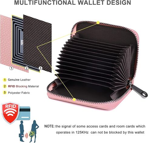 Badiya Genuine Leather Credit Card Holder for Women RFID Blocking Accordion Small Card Case Wallet in Kuwait