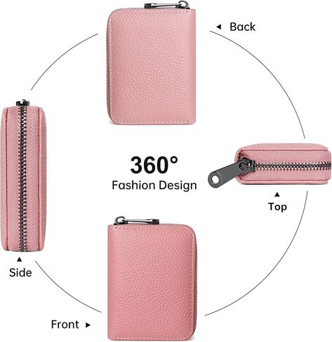 Badiya Genuine Leather Credit Card Holder for Women RFID Blocking Accordion Small Card Case Wallet in Kuwait
