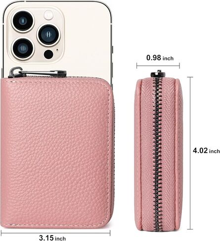 Badiya Genuine Leather Credit Card Holder for Women RFID Blocking Accordion Small Card Case Wallet in Kuwait
