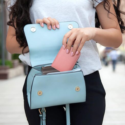 Badiya Genuine Leather Credit Card Holder for Women RFID Blocking Accordion Small Card Case Wallet in Kuwait