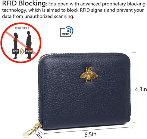 حافظة بطاقات الائتمان Imeetu RFID من الجلد بسحاب ومحفظة 24 فتحة للبطاقات للنساء in Kuwait