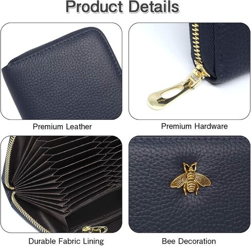 حافظة بطاقات الائتمان Imeetu RFID من الجلد بسحاب ومحفظة 24 فتحة للبطاقات للنساء in Kuwait