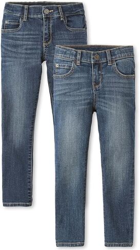 The Children's Place boys Stretch Skinny Jeans, Legend Wash Lt Med Stone 2 Pack, 7 US in Saudi Arabia