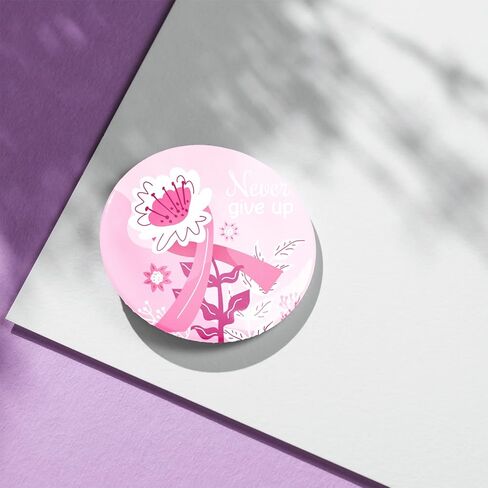 NeeKCheers 48 Pcs Breast Cancer Awareness Pins, Gifts for Women, Round Pink Ribbon Brooch Badge Pins Survivor Month aion Accessories in Saudi Arabia