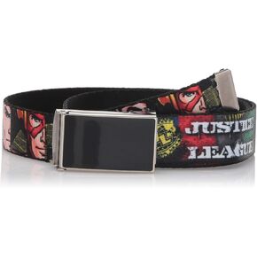حزام ويب بإبزيم للأسفل، شعار JUSTICE LEAGUE/4 لوحات للأبطال الخارقين، عرض 1.0 بوصة - يناسب الأطفال حتى مقاس 20 in Saudi Arabia