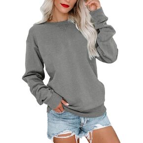 Orchidays Womens Casual Crewneck Sweatshirts Long Sleeve Cute Tunic Tops Loose Fitting Pullovers
