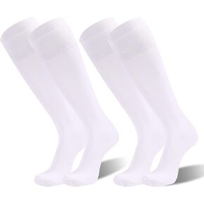 HAPYCEO Soccer Socks, 2 Pairs Knee High Sport Socks Cushion Baseball Softball Socks Long Tube Socks for Youth Adult(S-XL)