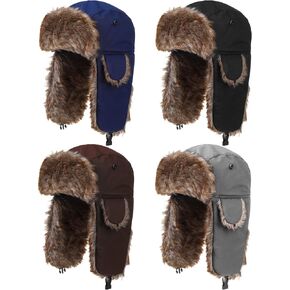 Winter Trapper Hat Windproof Russian Ushanka Trooper Hats with Ear Flaps Outdoor Warm for Man Women Climbing Hikin in Saudi Arabia