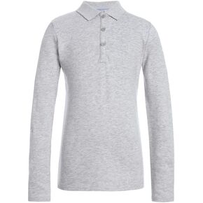Tommy Hilfiger Long Sleeve Girls Fit Stretch Pique Polo Shirt, Kids School Uniform Clothes in Saudi Arabia