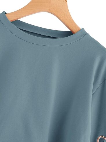 SweatyRocks Women's Casual Lace Up Long Sleeve Pullover Crop Top Sweatshirt in Saudi Arabia