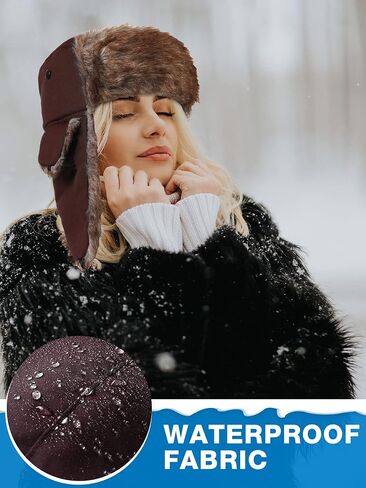 Winter Trapper Hat Windproof Russian Ushanka Trooper Hats with Ear Flaps Outdoor Warm for Man Women Climbing Hikin in Saudi Arabia