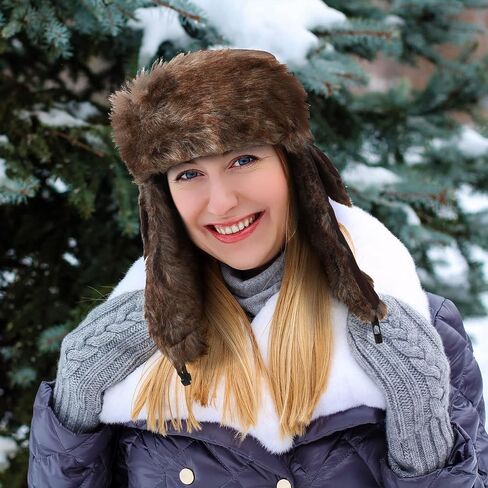Winter Trapper Hat Windproof Russian Ushanka Trooper Hats with Ear Flaps Outdoor Warm for Man Women Climbing Hikin in Saudi Arabia