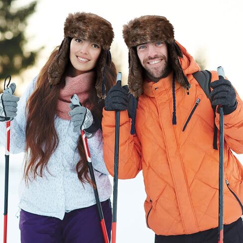 Winter Trapper Hat Windproof Russian Ushanka Trooper Hats with Ear Flaps Outdoor Warm for Man Women Climbing Hikin in Saudi Arabia