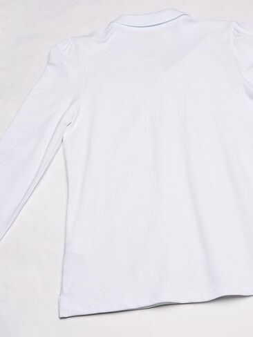 The Children's Place girls Long Sleeve Pique polo shirts, White Single, XX-Large US in Kuwait