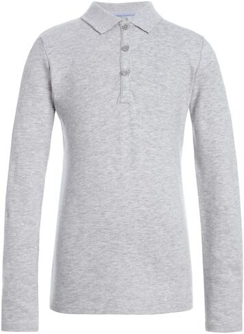 Tommy Hilfiger Long Sleeve Girls Fit Stretch Pique Polo Shirt, Kids School Uniform Clothes in Saudi Arabia