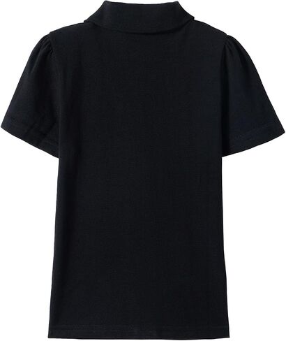 Mud Kingdom Girls Short Sleeve Ruffle Pique Polo Uniform Top Stretch Lightweight in Saudi Arabia