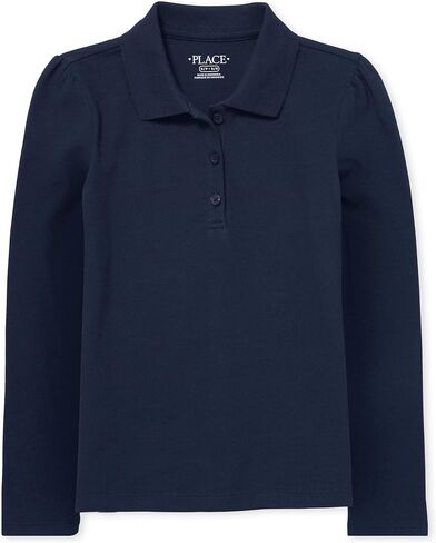 The Children's Place girls Long Sleeve Pique polo shirts, Tidal Single, XX-Large US in Kuwait