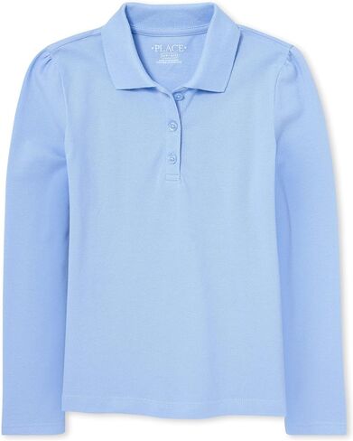 The Children's Place Girl's Long Sleeve Pique Polo, Daybreak, XX-Large in Kuwait