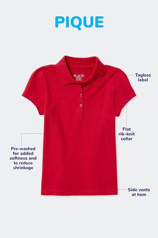 The Children's Place Girl's Long Sleeve Pique Polo, Daybreak, XX-Large in Kuwait