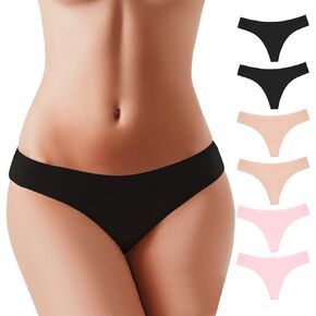 BUBBLELIME XS-XXL سراويل داخلية رياضية للنساء منخفضة الارتفاع مثيرة على شكل حرف G بدون عرض ملابس داخلية قابلة للتنفس (6 عبوات و3 عبوات و1 حزمة)