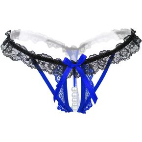 Lyeacs Women’s Sexy Panties,Lace Thongs G-String with Pearls Ball in Kuwait